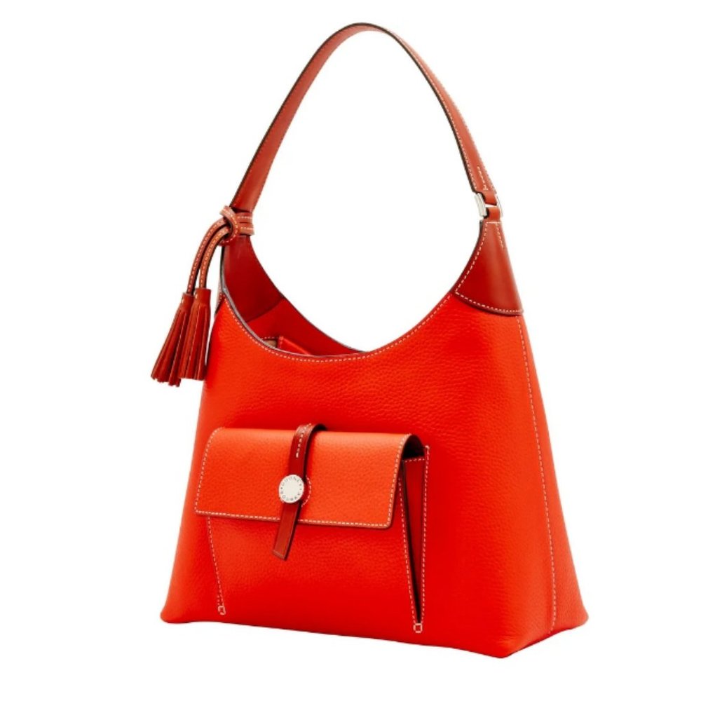 Dooney & Bourke Persimmon leather shoulder bag - Picture 1 of 15